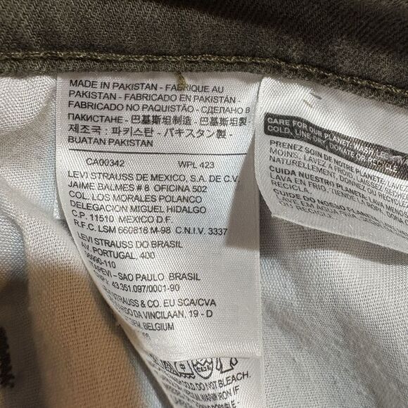 Levi's 524 Skinny Jeans Womens 29 Studded Green Superlow Y2K Grunge Boho Vintage - Picture 11 of 16